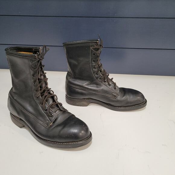 Vintage Addison Shoe Company Steel Toe Leather Boots Men's 5.5 Woman's 7… - Picture 2 of 14